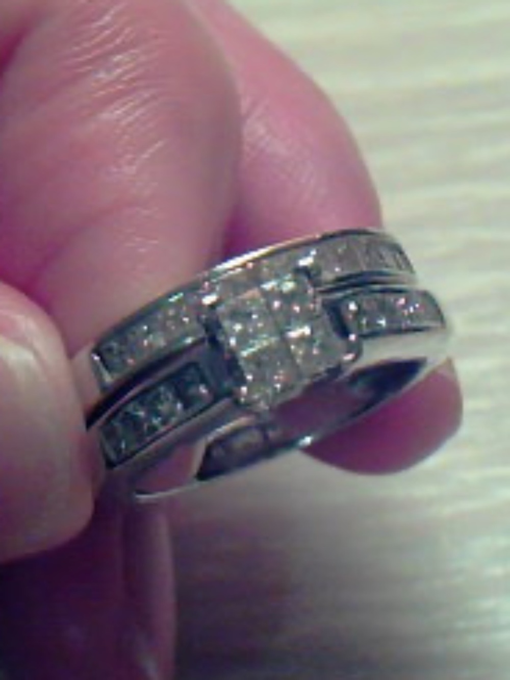 Estate 14k Gold Genuine Diamond Engagement Ring & Wedding Band Set